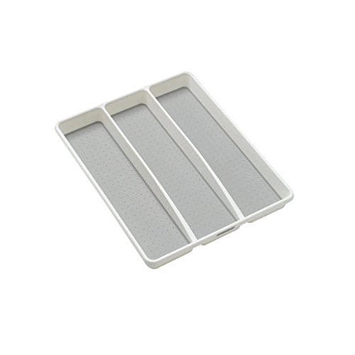 Madesmart 4,4 cm H x 33 cm W x 40,6 cm L vassoio porta utensili in plastica bianca