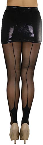 Image of ToBeInStyle Women's Classic Cuban Heel Contrast Backseam Sheers Pantyhose