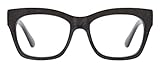 Peepers by PeeperSpecs Women's Shine On Square Blue Light Blocking Reading Glasses, Black, 53 + 2