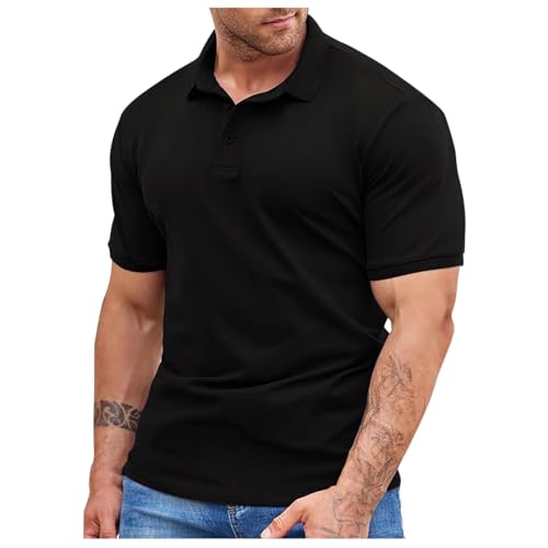 Mens Slim Fit Muscle Polo Shirts Casual Golf T-Shirts