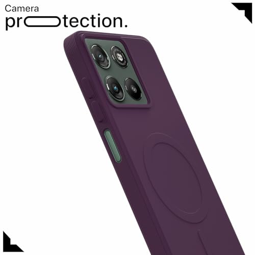 Image of Pikkme Back Cover for Motorola Moto G67 Power 5G / G57 Power 5G Soft Matte Silicone | Slim Fit | Mag-Safe Design (Mag-Safe Not Support) Camera Protection Bumper Case (Purple)