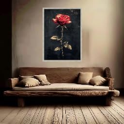 Tableau rose rouge vintage pour raviver un mur blanc terne 21x30 - 3