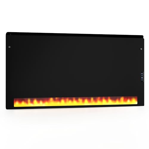 KLARSTEIN Calefactor Infrarrojo 1300W – Montaje en Pared, IPX4, Tecnología de Grafeno, Efecto Llama, Pantalla LED Táctil, Vidrio Templado, Calefacción Eficiente para Baño & Hogar