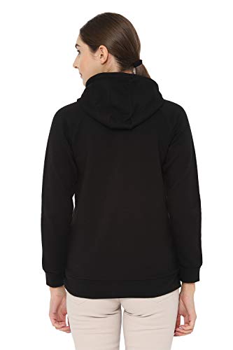 Image of Allen Solly Women's Synthetic Hooded Neck Sweatshirt | Long Seelves Regular Fit Zipper