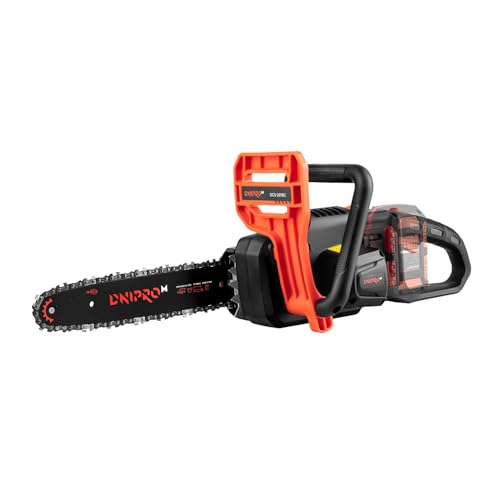 DNIPRO-M Motosierra Batería 20V, Motor Brushless, Espada 30 cm, Lubricación Automática, Motosierra Inalámbrica para Poda, Leña y Troncos, Herramienta Compatible con Sistema 20V. DCS-201BC