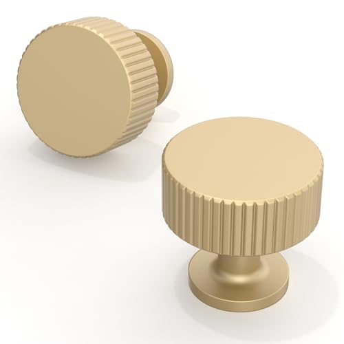 Talentedeco 10 Pack Brushed Gold Kitchen Cabinet Knobs Cabinet Pulls Drawer Knobs Cabinet Hardware Zinc Knobs for Dresser Drawers