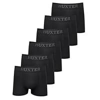 Kit 6 Cuecas Boxer Masculinas Microfibra Huxter Preto