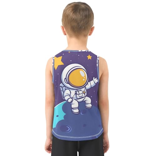 Boys' Tank Top Shirt Astronaut Reaching for The Stars Sleeveless T-Shirts3