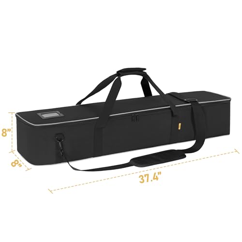Image of Multifunctional Tripod Bag 36.5 X 7 X 7 Inches / 93 X 18 X 18 cm Heavy Duty Tripod Carrying Case with Handle for Lights, Speakers, Cameras, Booms, Microphone Stands, Black