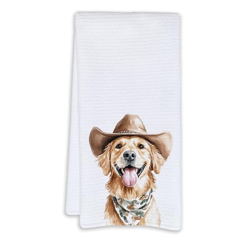 Cabana Bro Golden Retriever Gifts Kitchen Towels, Golden Retriever Gifts for Women Men Decorative Hand Towels for Bathroom, Funny Western Cowboy Goldy Dish Tea Towels for Kitchen, 16x24 Inch   Cabana Bro Golden Retriever Gifts Kitchen Towels, Golden Retriever Gifts for Women Men Decorative Hand Towels for Bathroom, Funny Western Cowboy Goldy Dish Tea Towels for Kitchen, 16x24 Inch