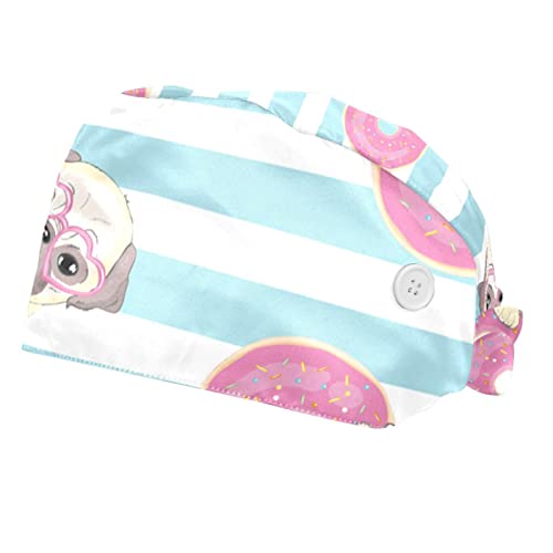 Casquette pour hommes femmes carlin et noix de coco lot de 2 chapeaux de travail