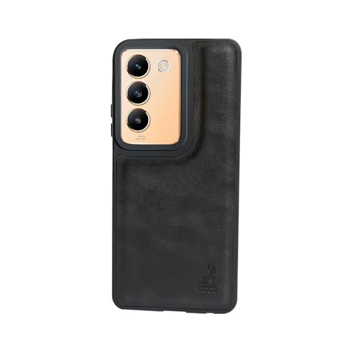 Image of AIBEX Shield Back Cover Case Compatible with Vivo T3 5G / Vivo Y200e 5G Back Cover | Flexible Vegan Leather | Full Camera Protection | Raised Edges | Super Soft-Touch | Bumper Case
