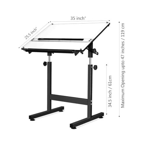 Image of AS Drawing & Drafting Table - Scholar (Without Board) Drafting Table Stand with Adjustable Height and Angles, Ideal for Architects, Engineers, Designers & Artists Students and Professionals.