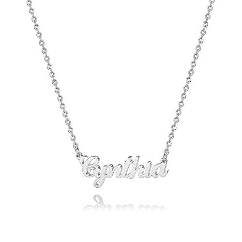 Hidepoo Cynthia Necklace â€“ Personalized Name Pendant Necklace for Christmas Day Gift,Dainty Cynthia Name Necklace Chain Jewelry Gifts for Women Girls