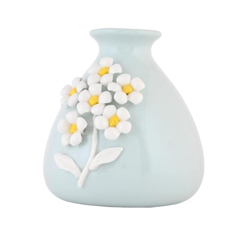 Image of Amazon Basics Modern Ceramic Vase | for Home Decor (Sky Blue)