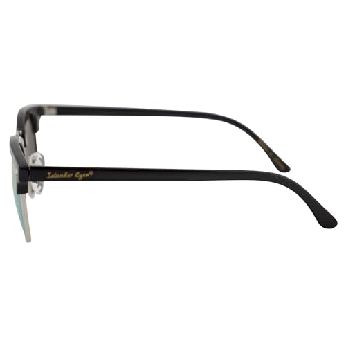 Phuket Polarized Sunglasses for Men or Women 2 Pairs Semi Metal-Rimmed Black & Tortoise Frames w/Blue Mirror Lenses3