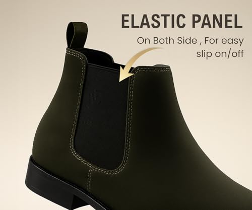 Image of Kraasa Men's Slip On Fashion Chelsea Boots | High Tops, Soft Cushioned Insole, Comfortable Fit, Trendy, Stylish Boots