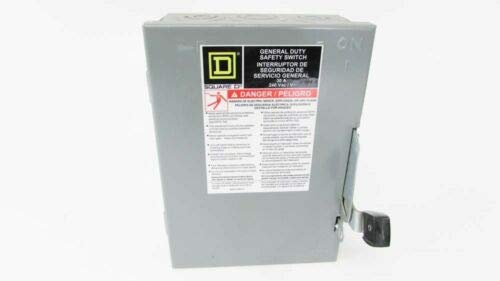 Square D DU321 30 Amp 240Vac Single Throw Safety Switch 3P