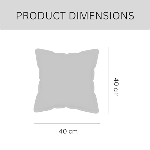 Image of 100% Cotton Pom Pom Cushion Without Filler, Elegant & Modern Cushion Cover for Living Room, Square Shape, 16 inchx16 inch, uni slub, Set of 2 - Baby Blue