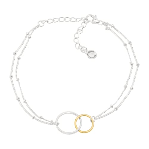 Silpada 'Pagosa' Circle Linking Station Bracelet In Gold-Plated Sterling Silver, 7.5" + 2" #TOP1
