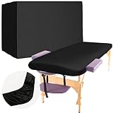 Buryeah 50 Pcs Massage Table Sheets 39 x 87 Inch Disposable Fitted Bed Sheets Thickened Spa Bed Covers Soft Non Woven Massage Table Cover for Spa Salon Body Facial Beauty(Black)