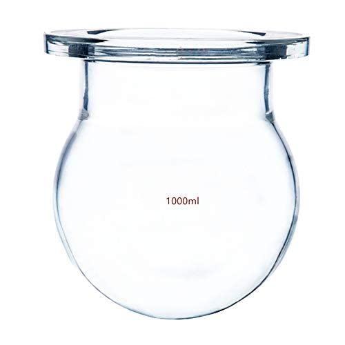 Glass Reactor 24/40 Four Necks Round Bottom 4-Neck Lab Reaction Kettle with Lid and Steel Clamp (1000ml)
