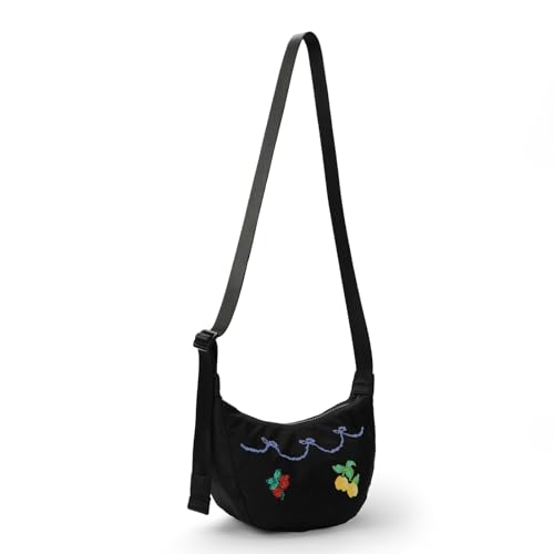 Image of Medium Nylon Crossbody Crescent Bag: Slouchy Style Shoulder Casual with Adjustable Strap
