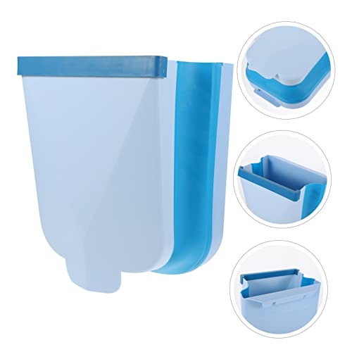 Basurero plegable rectangular azul para pared miniatura 7