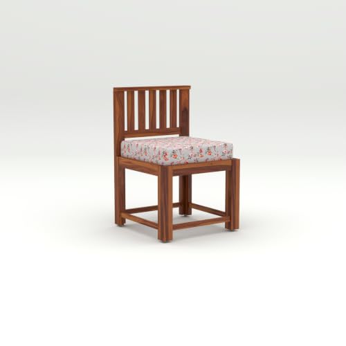 Image of Solid Sheesham Wood Dining Chair Set of 4 | Wooden Arm Chairs with Cushion | Living Room Chair | Dining Table Chair | Modern Wooden Furniture