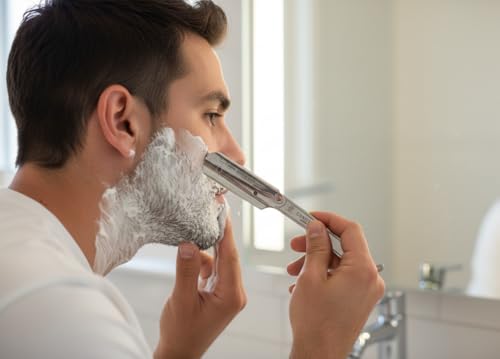 RT Shop Stainless Steel Straight Razor for Men | Folding Barber Shaving Razor | Astura Razor For Men | For Beard Shaping, Line-ups & Home Grooming
