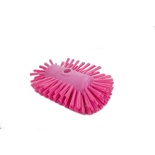 Image of SPARTA Tank and Kettle Scrub Brush Heavy-Duty Tile Brush, Color-Coded and Handle Compatible (Sold Separately) for Optimal Access In Spacious Containers, Plastic, 5.5 X 9.5 Inches, Pink, (Pack of 2)