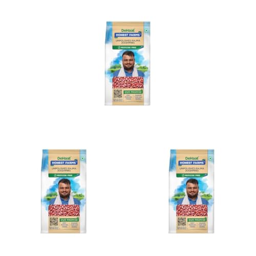 Image of DeHaat Honest Farms Pesticide Free Unpolished Rajma (Kashmiri) 500 GM (Pack of 3)