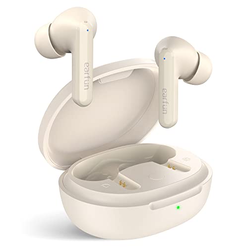 EarFun Air S Noise Cancelling Wireless Earbuds, Qualcomm® aptX™, 4 Mics CVC 8.0 Call, Multipoint Connection, Wireless Charging, 10mm Wool Composite Drivers, App with Custom EQ, Game Mode, White EarFun Air S Noise Cancelling Wireless Earbuds, Qualcomm® aptX™, 4 Mics CVC 8.0 Call, Multipoint Connection, Wireless Charging, 10mm Wool Composite Drivers, App with Custom EQ, Game Mode, White