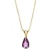 1/2 ct Natural Amethyst Pear-Cut Solitaire Pendant Necklace in 10K Gold