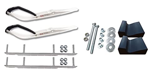 C&A Pro White Razor Snowmobile Skis w/ 9