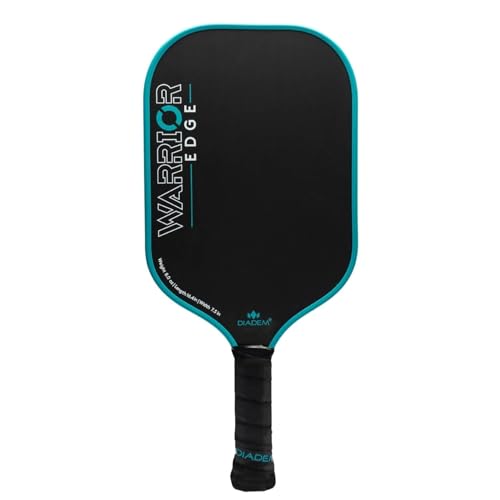 Diadem Warrior Edge Pickleball Paddle | Etched Carbon Face for Max Spin, 16mm Aero Guard, Comfort Max Grip, 16mm Honeycomb Core, Midweight 8oz | Indoor/Outdoor | USAPA Approved, Teal