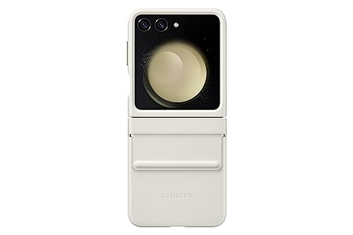 SAMSUNG Galaxy Z Flip5 Flap Eco Leather Phone Case, Premium Protective Cover with Minimalist Design, Smooth Texture, Soft Inside Lining, US Version, EF-VF731PUEGUS, Cream