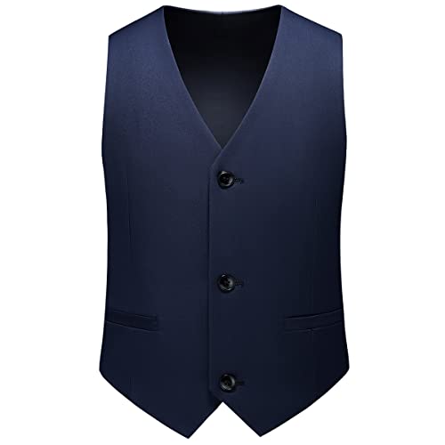 Image of Boy Suits 3 Piece Slim Fit Formal Suit Set with Tuxedo Jacket Vest Pants for Kids Wedding Ring Bearer Party