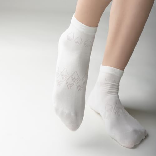 Image of Mcool Mary Womens Crew Socks Ankle Breathy Thin Soft Cotton Casual Crozy Solid Bootie Ankle Socks for Women 6 Pack