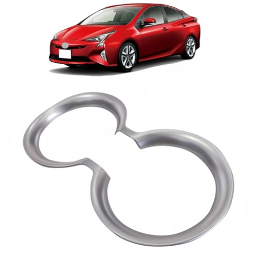 Vgafuze トヨタ プリウス50系 対応 前期&後期 ZVW50 ZVW51 ZVW55 ドリンクホルダー リング カップホルダー カバー リア パネル For prius アクセサリー カスタム パーツ(サテンシルバー)