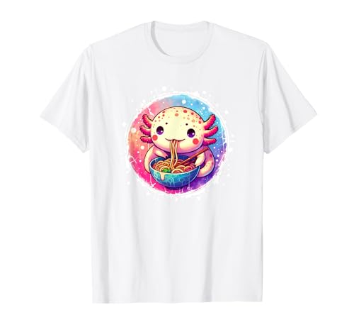 Axolotl Ramen Fideos Japonés Anime Ramen Kawaii Axolotl Camiseta