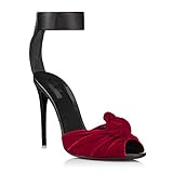 sandalias tacon terciopelo rosa Zapatos de tacón alto cómodos y bien hechos para el uso diario alrededor de la Oficina, con vestidos o ropa de fiesta.