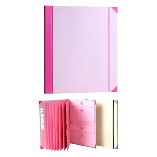 In Case I Go Missing Binder, If i Die Binder Organizer Folio Folders with Pockets for Office Important Documents Expanding Organizer (Rose)
