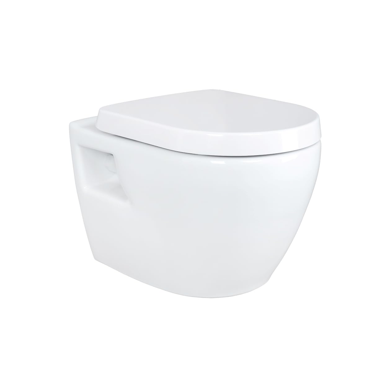 Belvit Inodoro de pared completo con elemento de pared de 75 – 82 cm, sin borde de lavado, inodoro colgante con asiento de cierre suave, cisterna empotrada, placa de pulsador, juego de inodoro para