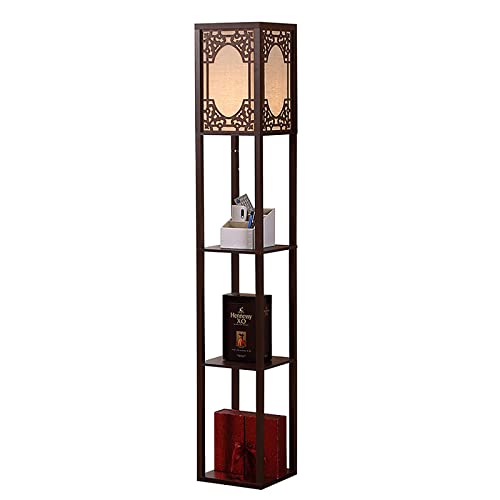 Lámpara de pie de madera maciza ideal para leer en los estantes de tu salón