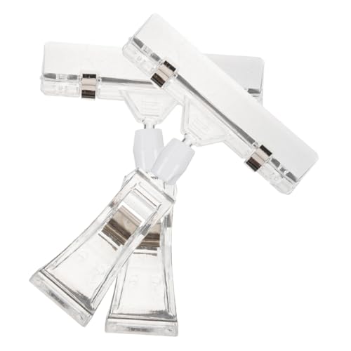 Abaodam 2個ラベルクリップ 転式多機能カードスタンド 強力固定可能な透明プライスホルダー 店舗 スーパーマーケット用商品表示タグ