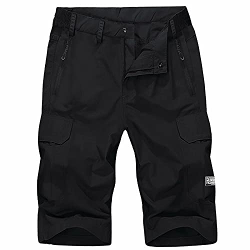 Magnivit Men's Cargo Shorts Quick Dry Lightweight Outdoor Fishing Shorts Black #TOP24