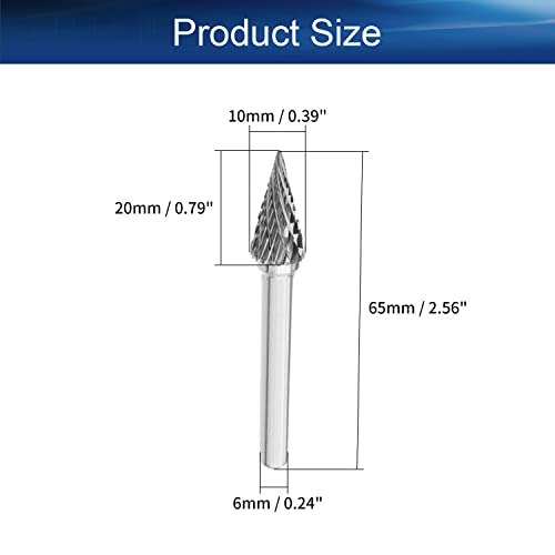 Fresa rotatoria Auniwaig 10mm doble corte forma cilindrica miniatura 2