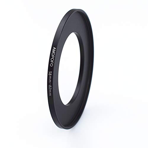 58-82mm Metal Ring/58mm to 82mm Step-Up Ring for Filters,Made of CNC Machined Space Aluminum with Matte Black Electroplated Finish,Compatible with All 58mm Camera Lenses & 82mm Accessories