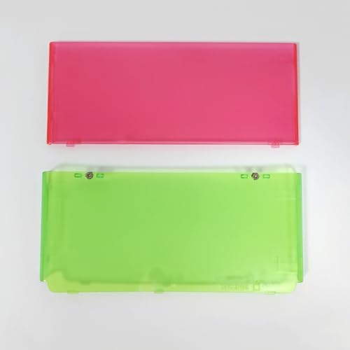 Image of Front Back Housing Shell Case Cover Top /Bottom Faceplate Plates Replacement for Nintendo New 3DS Console (Transparent Red+Transparent Green)